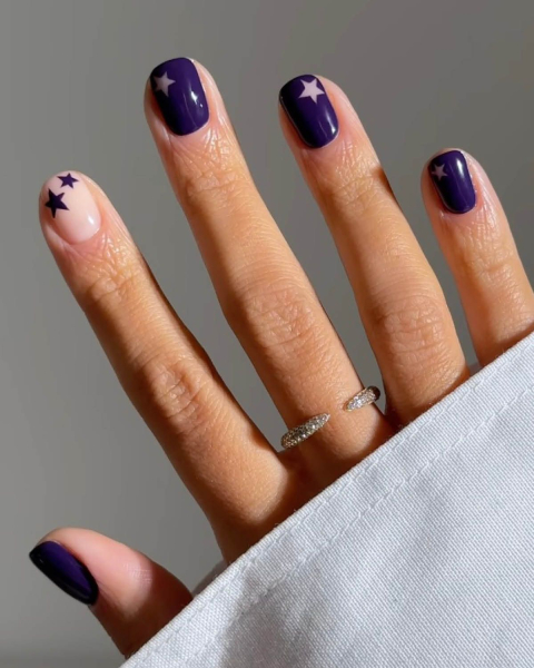 violet nails by m.o.n.a a winter nail polish color trend 2025